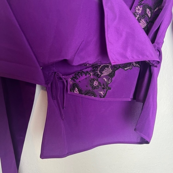 La Perla Castle Garden Wrap-Effect Embellished Stretch Silk Top - Picture 7 of 9